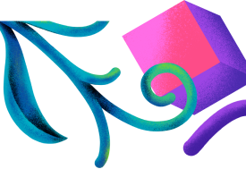 Flores e formas geométricas direita